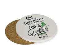 OOH... This Calls for A Spreadsheet, Accountant Gift, Tableware, Coffee, Tea, Drink Coaster. (Round Ceramic Coaster)
