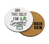 OOH... This Calls for A Spreadsheet, Accountant Gift, Tableware, Coffee, Tea, Drink Coaster. (Round Shaped Coaster)