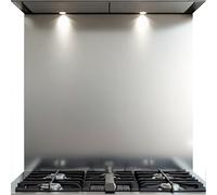 Ooivie Stainless Steel Splashback - Brushed finish - Splashback for Kitchen - cooker splashback - kitchen splashback - multiple sized kitchen splashbacks for walls (With holes, 600mm x 800mm)