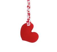 Oojamabobs Sensory Heart pendant chew necklace, smooth & bumpy texture - Autism ADHD stimming/anxiety aid - Red with lanyard (8 designs available!) (70cm, Hearts)