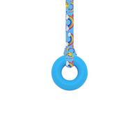 Oojamabobs Sensory Ring pendant chew necklace - Autism - Blue with lanyard (6 designs available!) (70cm, Rainbows)