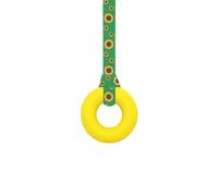 Oojamabobs Sensory Ring pendant chew necklace - Autism - Yellow with lanyard (6 designs available!) (70cm, Sunflowers)