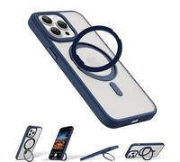 OOK 360° Spin Magnetic Stand for iPhone 14 Pro Max Case, Fit for Magsafe, Slim Translucent Matte Military Grade Shockproof Phone Case with Rotatable Kickstand, Blue
