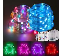 ooklee Colour Changing Fairy Lights LED String Lights with Remote, 16.4FT 2 Pack Twinkle Lights USB Plug or Battery Powered, Outdoor Waterproof Christmas Decorations for Bedroom Wedding Party Indoor