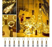 ooklee® Pack of 10 Bottle Light Battery, with 30 Replacement Batteries, 2 m 20 LED Bottle Light Cork Copper Wire Fairy Lights for Party Wedding Halloween Christmas Outdoor/Indoor Use (Warm White)