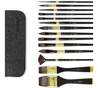 OOKU 14 Pc Paint Brush Set | Synthetic Squirrel Professional Watercolor, Oil, Acrylic, Gouache Brushes | Artist Paint Brushes for Canvas, Art, Craft Paint