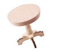 OOLA.DETAL 1:12 Scale Small Round Coffee Table Constructed From Natural Wood For Model Displays