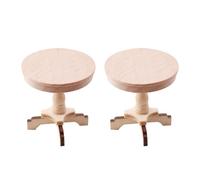 OOLA.DETAL 1:12 Scale Small Round Coffee Table Constructed From Natural Wood For Model Displays