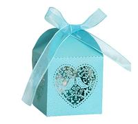 OOLA.DETAL 100pcs Wedding Candy Boxes Lovebirds Design Luxury Cut Party Wedding Favor