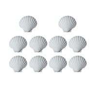 OOLA.DETAL 10PCS Creative Art Painting White Craft Shells Natural Scalloped Shells for Beach Wedding and Coastal House