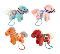 OOLA.DETAL 4PCS Creative Chinese Styles Plush Horse Toy Doll Stuffed Animals for Holiday Homes Decoration Adult