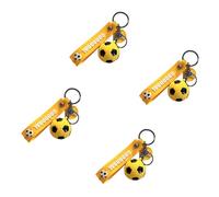 OOLA.DETAL 4Pcs Tiny Soccer Ball ABS Alloy Keychain Football Themed Keychain Holder Collectible For