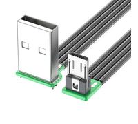 OOLA.DETAL 5-200cm 90 Degree USB 2.0 to USB 5Pin Down Bend Flat Cord Silicone Cable for Smartphones Tablets 5V2A