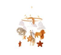 OOLA.DETAL Cartoon Animal Kingdom Bed Bells Crib Mobile with Rotating Soothing Design for Visual Tracking Auditory