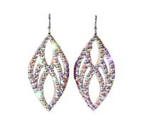 OOLA.DETAL Double Sided Belly Dance Earrings With Rhinestones For Stage And Parties