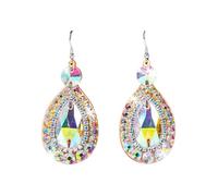 OOLA.DETAL Double Sided Belly Dance Earrings With Rhinestones For Stage And Parties