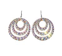 OOLA.DETAL Double Sided Belly Dance Earrings With Rhinestones For Stage And Parties