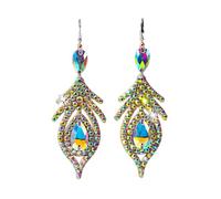 OOLA.DETAL Double Sided Belly Dance Earrings With Rhinestones For Stage And Parties