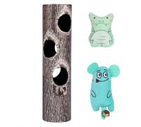 OOLA.DETAL Durability Tree Hole Roller Cats Toy Catmint Plush and Bells with Six Creative Holes for Interactively Play