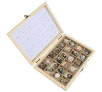 OOLA.DETAL Educational Geology Tool Set Ores Rock Specimens In Wooden Case For Teens Science Learning Geology Teaching