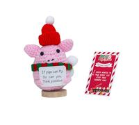 OOLA.DETAL Handmade Crochet Miniature Christmas Tree Decoration for Car Dashboard Ornament Features Scent Pad Holder