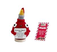 OOLA.DETAL Handmade Crochet Miniature Christmas Tree Decoration for Car Dashboard Ornament Features Scent Pad Holder