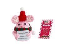 OOLA.DETAL Handmade Crochet Miniature Christmas Tree Decoration for Car Dashboard Ornament Features Scent Pad Holder