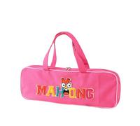 OOLA.DETAL Large Capacity Canvas Mahjong Storage Bag Featuring Playful Cartoon Print Great for Travel and Home Use