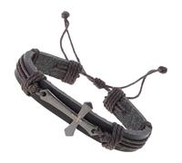 OOLA.DETAL Leather With Leather and Crosses for Meditations Elegant Catholic