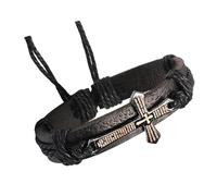 OOLA.DETAL Leather With Leather and Crosses for Meditations Elegant Catholic