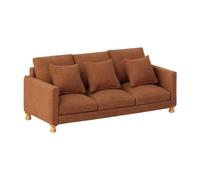 OOLA.DETAL Luxury Miniature Sofa Model Figure Three Seat Couch Figurine for 1/12 Doll House Furniture Scene Display