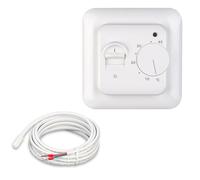 OOLA.DETAL Manual Room Thermostat For Electric Underfloor Heating Systems 16A 230V With Air Sensors And Floor Probe