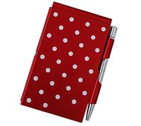 OOLA.DETAL Metal Memo Pad With Built In Twist Action Ballpoint Pen Pocket Journal Notepads 70 Pages Unlined For Offices