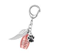 OOLA.DETAL Pet Cremation Jewelry Chain With Wing Design Stainless Steel For Cherished Companion Pet Memorials Keyring
