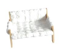 OOLA.DETAL Plush Fleeces Cats Bed Sofa for Comfortable and Warmth During Cold Weather Stable Wooden Frame