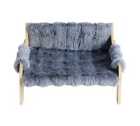 OOLA.DETAL Plush Fleeces Cats Bed Sofa for Comfortable and Warmth During Cold Weather Stable Wooden Frame
