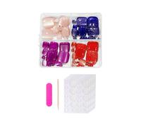 OOLA.DETAL Press on Toenails,Cats Eye Glues on Toe Nails,96Pcs Glossy Toe Nails Reusable UVS Finish Fake Nails Acrylic