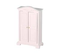 OOLA.DETAL Realistic Wood Zakka Realistic Pretend Play Display Wardrobe Model Toy Vintage Armoire 1:12 Dolls House