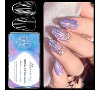 OOLA.DETAL Shell Almond Shapeds Reusable Artificial Nails With SelfAdhesive Design Multiple Colors And Patterns