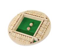 OOLA.DETAL Shut The Box Dices Game 6 Player Wooden Table Number Board Math Strategy Game Portable Double Shutter Toy