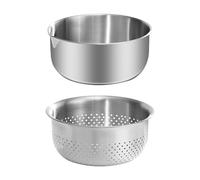 OOLA.DETAL Stainless steels Drain Basket Efficient Draining Vegetable and Rice Strainer Basket Fruit Drain Bowl for Food