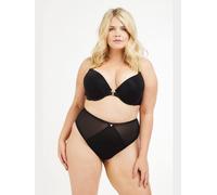 Oola Lingerie Soft Mesh Front Fastening Padded Plunge Bra In Black Black 38DD