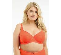 Oola Lingerie Soft Mesh High Apex Bra In Orange Orange 46G
