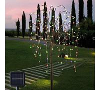 ooLALoo Outdoor Tree Solar Willow Tree 4.6 FT Artificial Plant for Garden Waterproof with Blink Modes for Patio Decor (Multicolored)