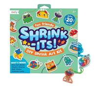 Ooly 28 PC DIY Shrinking Art Kit for Kids, 20 Plastic Pre Cut Charms and More, No Mess Creative Activity Jewelry Making Kit, Christmas Crafts for Kids - Fun Friends