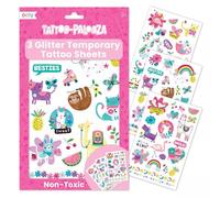 Ooly 50 Glitter Temporary Tattoos For Kids, Safe & Non-Toxic Temporary Tattoo, Party Favors for Kids 4-8, Great Goodie Bag Stuffers & Fun Birthday Decorations - Fun Friends