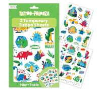 Ooly 50 Temporary Tattoos For Kids, Safe & Non-Toxic Temporary Tattoo, Party Favors for Kids 4-8, Great Goodie Bag Stuffers & Fun Birthday Decorations - Dino Days