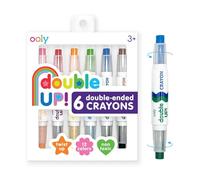Ooly Double Sided Set of 6 Crayons, 12 Total Colors, Non Toxic, Water Soluble Twistable Crayons in Plastic Tubes to Prevent Breaking and Messes