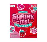 Ooly Mini Shrink-Its DIY Shrink Art Kit - 5 Pre-Cut Shrinking Plastic Charms and 5 Ball Chains, Hugs and Kisses, 10 Pc Set