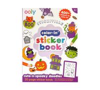 OOLY Stickiville Cute Halloween Coloring Sticker Book for Kids, 30 Pages | Ages 6+, Over 400 Cute Spooky Stickers to Color, Peel, and Customize, Great for School, Parties, and Halloween Gifts
